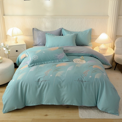 帛美家纺 2024新款加厚纯棉全棉磨毛印花四件套 芦花