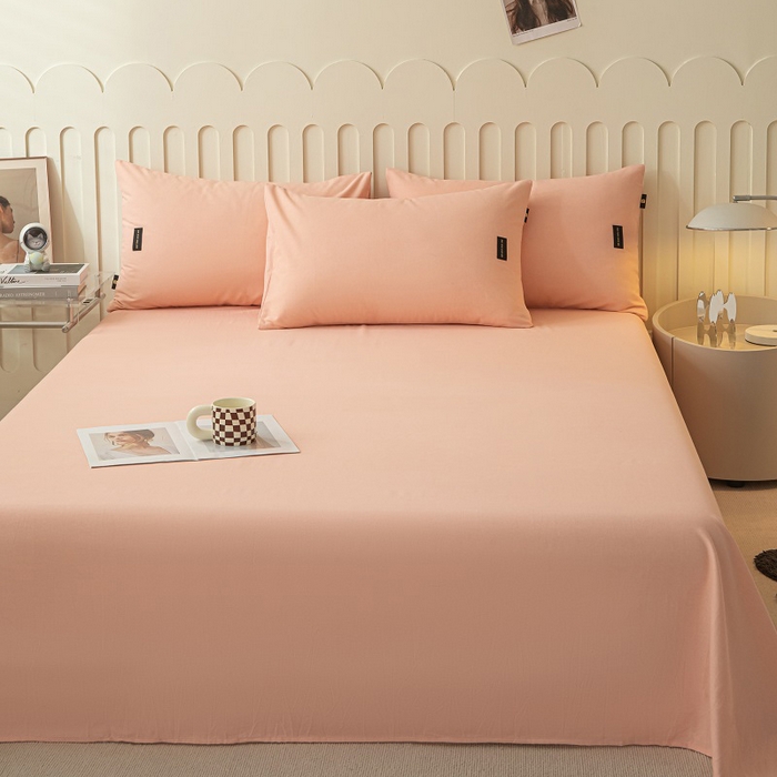 91家纺网 家纺一手货源 找家纺 涵宸家纺 2024新款原棉纯色织标磨毛单品及套件--床单 单床单-钻粉