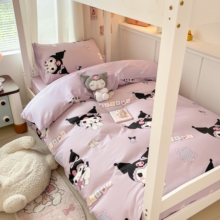 91家纺网 家纺一手货源 找家纺 （总）桃子家居 2024新款三丽鸥授权纯棉少女印花系列学生三件套四件套