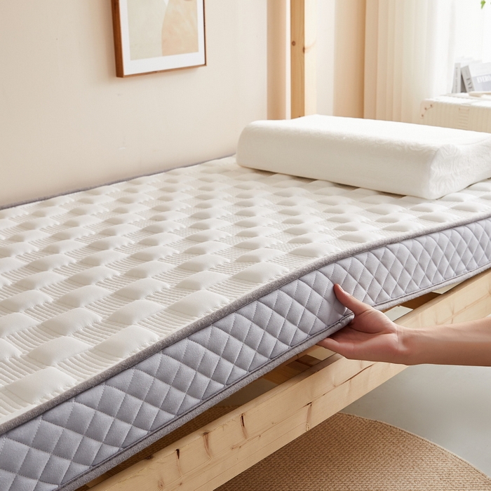 91家纺网 家纺一手货源 找家纺 卡派  2024学生宿舍单人布拉格乳胶记忆棉立体加厚床垫 白色