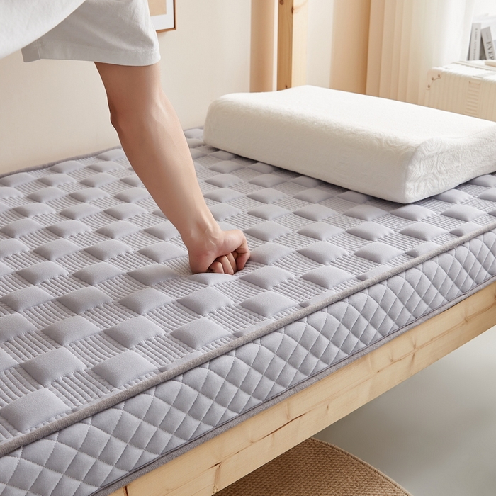 91家纺网 家纺一手货源 找家纺 卡派  2024学生宿舍单人布拉格乳胶记忆棉立体加厚床垫 灰色