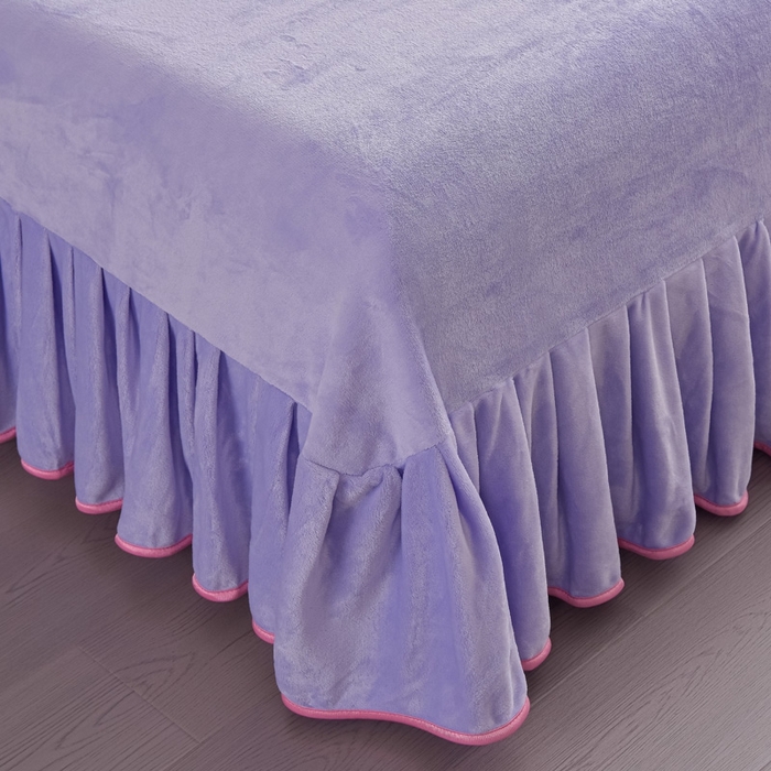 91家纺网 家纺一手货源 找家纺 锦铭源2025年7斤加厚印花牛奶绒四件套水晶法莱金貂绒床裙款花恋