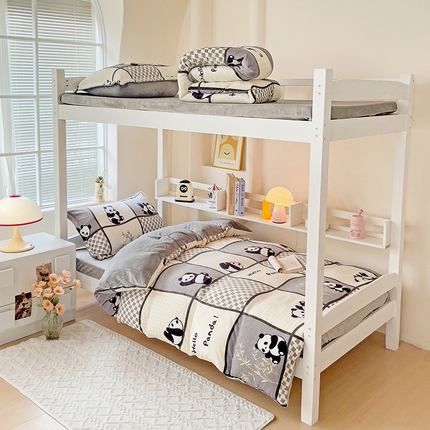 卡普二店 2024新款牛奶绒学生三件套系列 熊猫皮皮