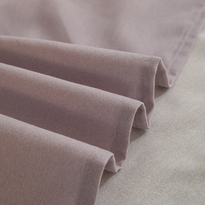 91家纺网 家纺一手货源 找家纺 涵宸家纺 2024新款原棉纯色织标磨毛单品及套件--床单 单床单-烟紫