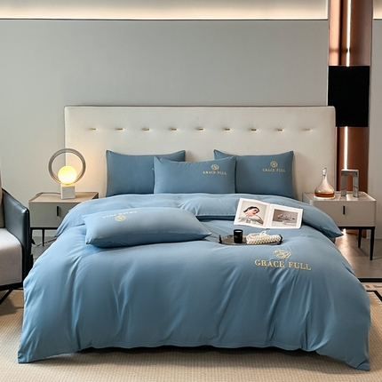 91家纺网 家纺一手货源 找家纺 （总）伊梵居 2025新款梵克系列刺绣水洗棉磨毛四件套