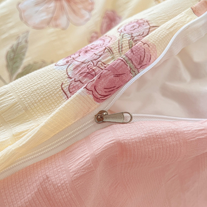 91家纺网 家纺一手货源 找家纺 安哆啦家纺 2024新款A类有氧泡泡纱云纱棉学生季宿舍床三四件套 秘境花园