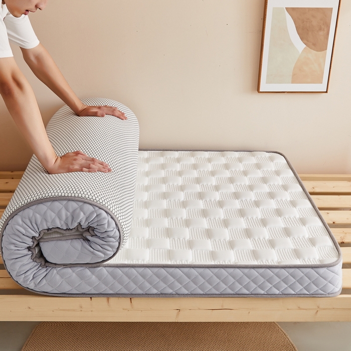 91家纺网 家纺一手货源 找家纺 卡派  2024学生宿舍单人布拉格乳胶记忆棉立体加厚床垫 白色