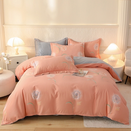 帛美家纺 2024新款加厚纯棉全棉磨毛印花四件套 茹薇