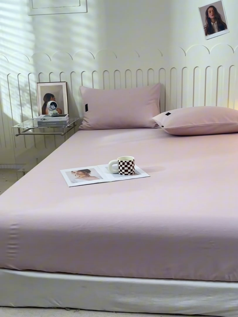 91家纺网 家纺一手货源 找家纺 涵宸家纺 2024新款原棉纯色织标磨毛单品及套件--床笠 单床笠-浅紫