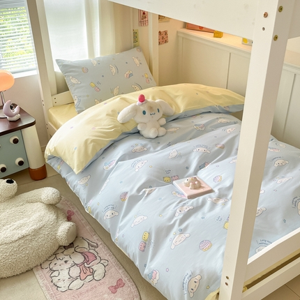 91家纺网 家纺一手货源 找家纺 （总）桃子家居 2024新款三丽鸥授权纯棉少女印花系列学生三件套四件套