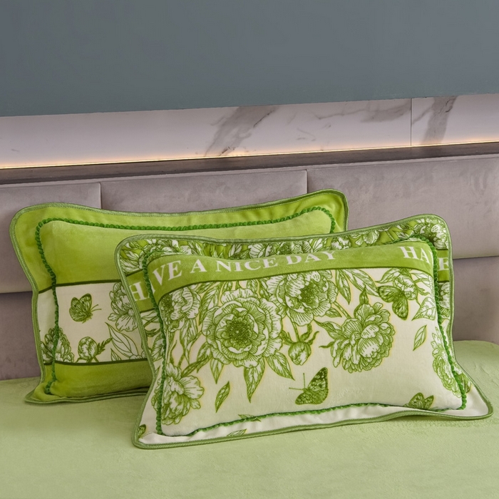 91家纺网 家纺一手货源 找家纺 锦铭源2025年7斤加厚印花牛奶绒四件套水晶法莱金貂绒床裙款 清香四溢