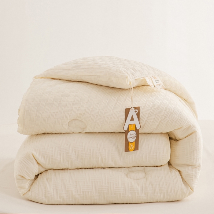 91家纺网 家纺一手货源 找家纺 雅蔓依家纺 2025新款7A抗菌大豆被轻奢针织提花华夫格大豆冬被 7A抗菌-芝士黄