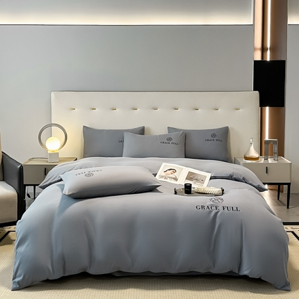 91家纺网 家纺一手货源 找家纺 （总）伊梵居 2025新款梵克系列刺绣水洗棉磨毛四件套