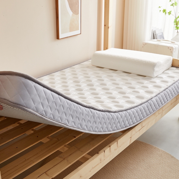 91家纺网 家纺一手货源 找家纺 卡派  2024学生宿舍单人布拉格乳胶记忆棉立体加厚床垫 白色