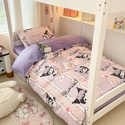 91家纺网 家纺一手货源 找家纺 （总）桃子家居 2024新款三丽鸥授权纯棉少女印花系列学生三件套四件套