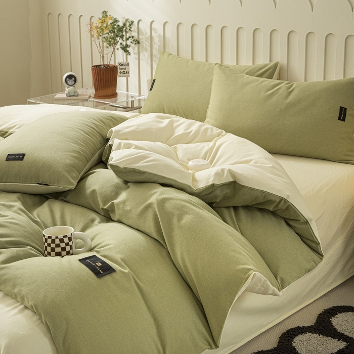 91家纺网 家纺一手货源 找家纺 （总）涵宸家纺 2024新款原棉纯色织标磨毛单品及套件--四件套