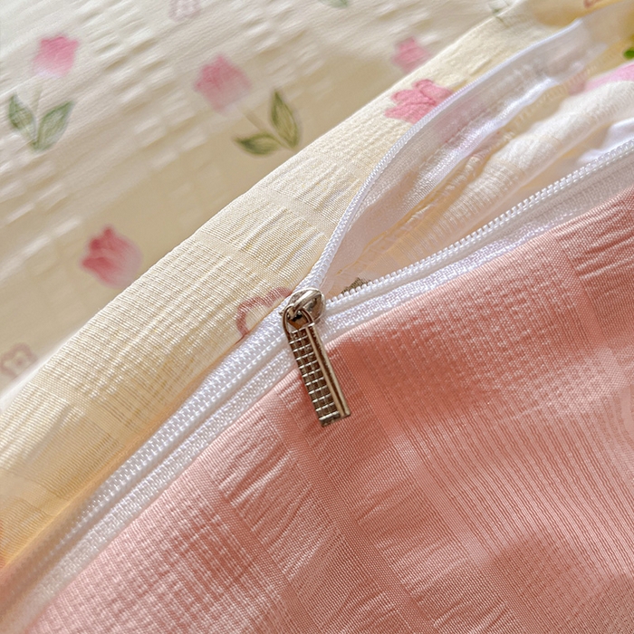 91家纺网 家纺一手货源 找家纺 安哆啦家纺 2024新款A类有氧泡泡纱云纱棉学生季宿舍床三四件套 花香