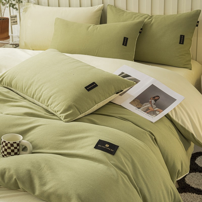 91家纺网 家纺一手货源 找家纺 （总）涵宸家纺 2024新款原棉纯色织标磨毛单品及套件--四件套