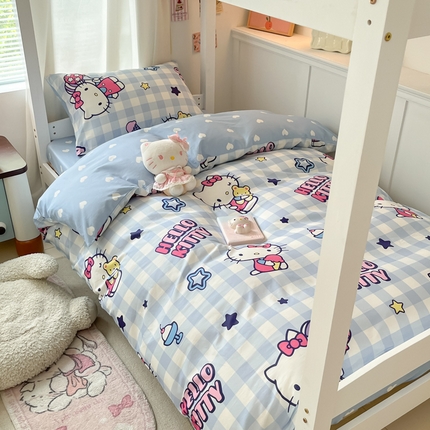 91家纺网 家纺一手货源 找家纺 （总）桃子家居 2024新款三丽鸥授权纯棉少女印花系列学生三件套四件套