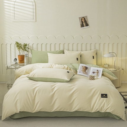 91家纺网 家纺一手货源 找家纺 （总）涵宸家纺 2024新款原棉纯色织标磨毛单品及套件--四件套