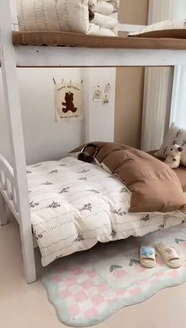 91家纺网 家纺一手货源 找家纺 安哆啦家纺 2024新款A类有氧泡泡纱云纱棉学生季宿舍床三四件套 复古小花