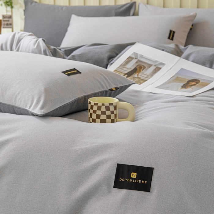 91家纺网 家纺一手货源 找家纺 涵宸家纺 2024新款原棉纯色织标磨毛单品及套件--被套 浅灰+深灰