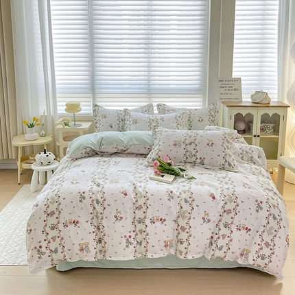 91家纺网 家纺一手货源 找家纺 （总）好亿来 2025新款植物羊绒加厚斜纹磨毛四件套