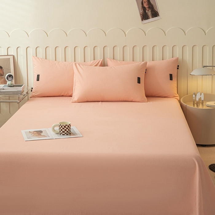 91家纺网 家纺一手货源 找家纺 涵宸家纺 2024新款原棉纯色织标磨毛单品及套件--枕套 单枕套-钻粉