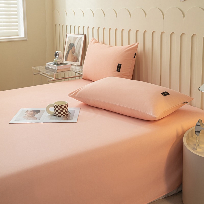 91家纺网 家纺一手货源 找家纺 涵宸家纺 2024新款原棉纯色织标磨毛单品及套件--床单 单床单-钻粉