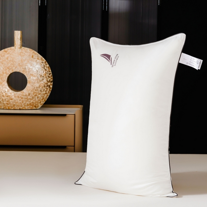 91家纺网 家纺一手货源 找家纺 唯爱品 2026新款A类100支全棉七星级酒店枕芯记忆枕源头工厂羽丝绒单边立体枕头枕芯 记忆枕源头工厂 七星级酒店单枕 48*74cm一只