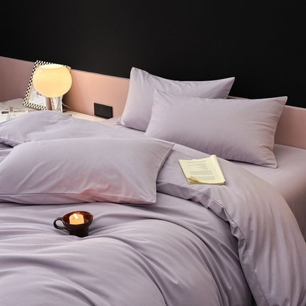 91家纺网 家纺一手货源 找家纺 柠馨 2024新款全棉磨毛纯色四件套-赫尔墨斯系列 7罗蔓紫
