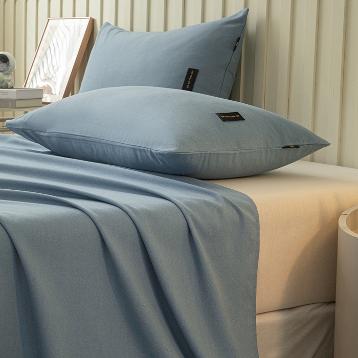 91家纺网 家纺一手货源 找家纺 涵宸家纺 2024新款原棉纯色织标磨毛单品及套件--枕套 单枕套-丈兰