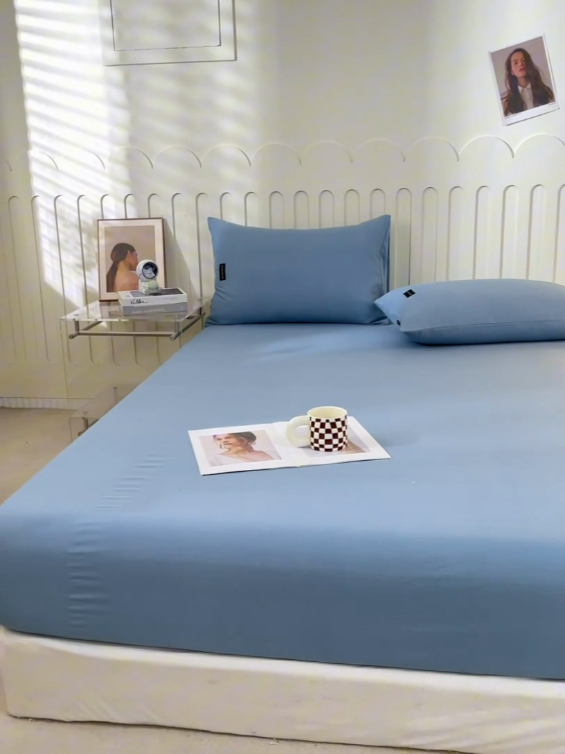 91家纺网 家纺一手货源 找家纺 涵宸家纺 2024新款原棉纯色织标磨毛单品及套件--床笠 单床笠-丈兰