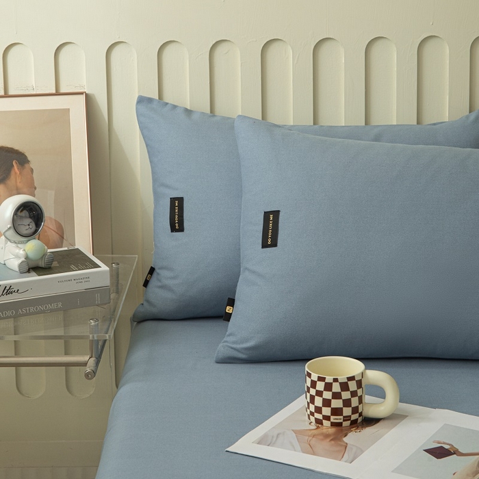 91家纺网 家纺一手货源 找家纺 涵宸家纺 2024新款原棉纯色织标磨毛单品及套件--床笠 单床笠-丈兰