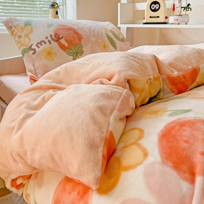 91家纺网 家纺一手货源 找家纺 卡普二店 2024新款牛奶绒学生三件套系列 卡布林