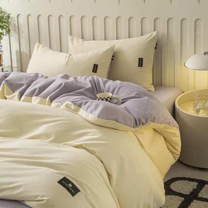 91家纺网 家纺一手货源 找家纺 （总）涵宸家纺 2024新款原棉纯色织标磨毛单品及套件--被套