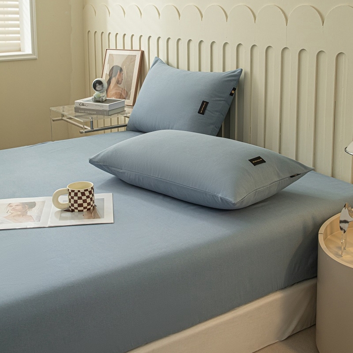 91家纺网 家纺一手货源 找家纺 涵宸家纺 2024新款原棉纯色织标磨毛单品及套件--枕套 单枕套-丈兰