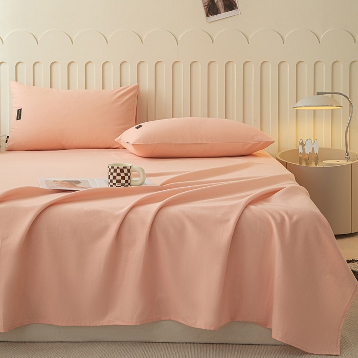 91家纺网 家纺一手货源 找家纺 涵宸家纺 2024新款原棉纯色织标磨毛单品及套件--床单 单床单-钻粉