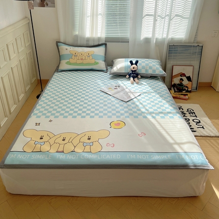 91家纺网 家纺一手货源 找家纺 （总）繁花 2024新款印花碳光牛奶丝凉席