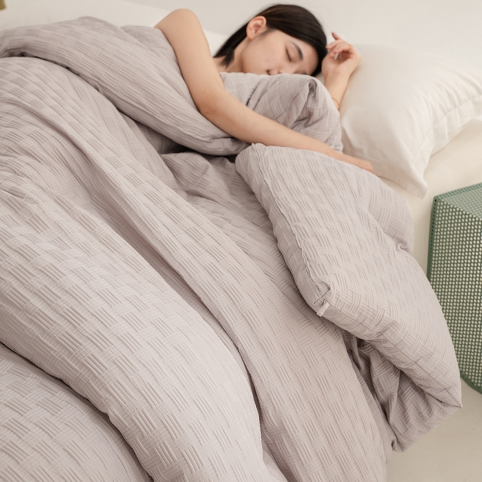 91家纺网 家纺一手货源 找家纺 雅蔓依家纺 2025新款7A抗菌大豆被轻奢针织提花华夫格大豆冬被 7A抗菌-月光灰