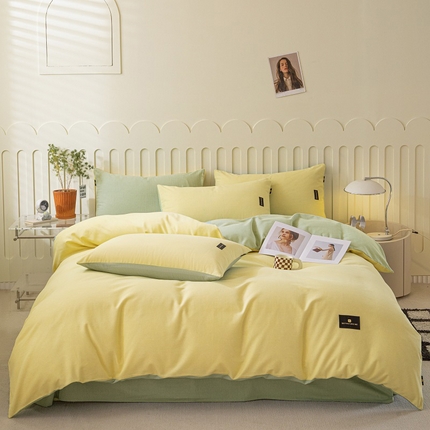 91家纺网 家纺一手货源 找家纺 （总）涵宸家纺 2024新款原棉纯色织标磨毛单品及套件--四件套