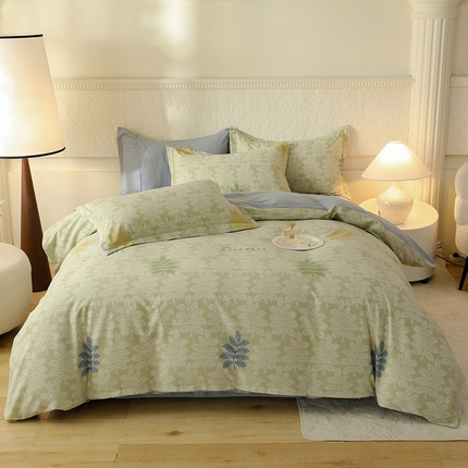 帛美家纺 2024新款加厚纯棉全棉磨毛印花四件套 温妮莎