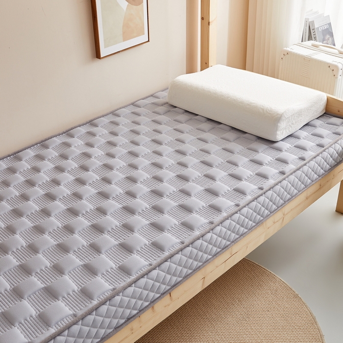 91家纺网 家纺一手货源 找家纺 卡派  2024学生宿舍单人布拉格乳胶记忆棉立体加厚床垫 灰色