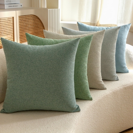 （总）囍莱家纺 2024新款简约素色棉麻抱枕