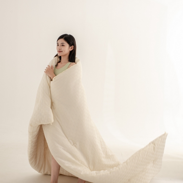 91家纺网 家纺一手货源 找家纺 雅蔓依家纺 2025新款7A抗菌大豆被轻奢针织提花华夫格大豆冬被 7A抗菌-芝士黄