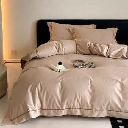 云栖家居 2024A类全棉磨毛静谧系列四件套 静谧-亚麻色