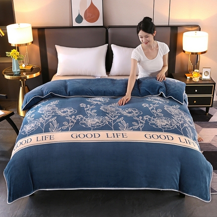 91家纺网 家纺一手货源 找家纺 莱凯家纺 2025新款牛奶绒单被套 山茶香风