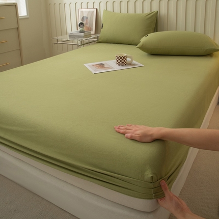 91家纺网 家纺一手货源 找家纺 （总）涵宸家纺 2024新款原棉纯色织标磨毛单品及套件--床笠