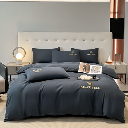 91家纺网 家纺一手货源 找家纺 （总）伊梵居 2025新款梵克系列刺绣水洗棉磨毛四件套