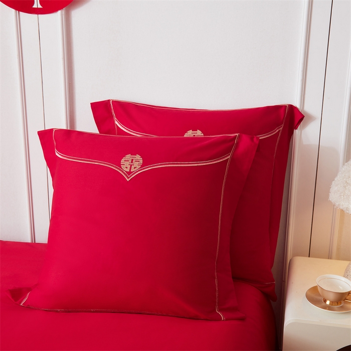 91家纺网 家纺一手货源 找家纺 宏羽纺家纺 2024新款13372纯棉小红书跑量款婚庆套件系列 喜事登门